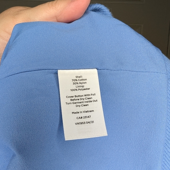 Talbots Military Style Jacket Blue Gold Button Womens Size 18 Lined Cotton Blend - Picture 6 of 8